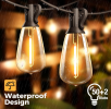 4W, 15m, 15 pc, outdoor high pressure lamp, ST38 old Edison bulb, waterproof connected to dimming outdoor chandelier for backyard bistro porch garden.