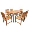 7 Piece Patio Dining Set Solid Acacia Wood