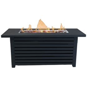 Steel Propane/Natural Gas Outdoor Fire Pit Table with Lid