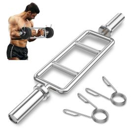 Strength Training Triceps Bar with Knurled Handles for Squats/Deadlifts/Shrugs