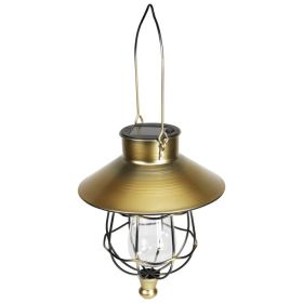 9" Bronze Outdoor Hanging Solar Lantern with Handle