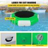 VEVOR Inflatable Water Trampoline 10FT , Round Inflatable Water Bouncer with 4-Step Ladder, Water Trampoline in Green and White for Water Sports.