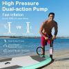 10' Inflatable & Adjustable Stand Up Paddle Board W/ SUP Accessories & Backpack Leash Double Action Hand Pump Repair Kit for Youth & Adult