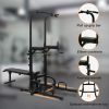 Power Tower with Bench Pull Up Bar Dip Station Adjustable Height Dip Stand Heavy Duty Multi-Function Fitness Rack