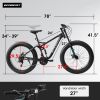 A26309 26 inch Mountain Bike,Full-Suspension 21 Speeds Drivetrain with Disc-Brake MTB Bicycle, 26*4" Fat tire Bike for Men