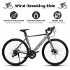 A28315-GRAY Mountain Bike , Suspension Fork, Steel Frame Disc-Brake for Men Women Mens Bicycle Adlut Bik