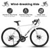 A28315-WHITE Mountain Bike , Suspension Fork, Steel Frame Disc-Brake for Men Women Mens Bicycle Adlut Bik