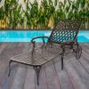 193*64.5*93cm Backrest Adjustable Courtyard Cast Aluminum Lying Bed Bronze