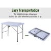 Outsunny Folding Camping Table with Faucet and Dual Water Basins, Outdoor Fish Table Sink Station, for Picnic, Fishing, 40''