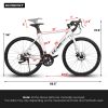 A28315-WHITE Mountain Bike , Suspension Fork, Steel Frame Disc-Brake for Men Women Mens Bicycle Adlut Bik