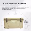 Khaki color ice cooler box 65QT camping ice chest beer box outdoor fishing cooler