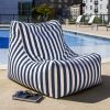 Jaxx Ponce Outdoor Bean Bag Chair, Navy Stripes