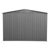 6 x 8 Ft Outdoor Storage Shed, Patio Steel Metal Shed w/Lockable Sliding Doors, Vents, Yard Tool House for Bike Lawnmower,Light Gray