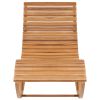 Rocking Sun Lounger with Cushion Solid Teak Wood