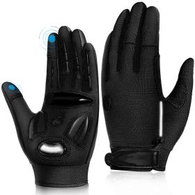 Cycling Gloves Touchscreen Bike Gloves 5MM Liquid Gel Pads Bicycle Gloves Shock-Absorbing Mountain Bike Gloves Men (Color: 122-Black)