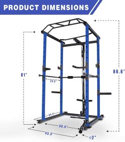 Home Gym sets Multi-functional Power Cage,Home Adjustable Pullup Squat Rack 1000Lbs Capacity Comprehensive Fitness Barbell Rack (COLOUR: As shown)