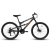 A26207 26 Inch Aluminum Frame Shock Fork Plus Shock Absorber 21-speed Unisex Mountain Bike